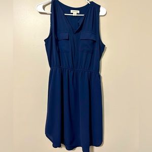 Monteau Sleeveless Women’s Dress Navy Blue Large